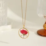 Anti-Tarnish Golden Petals Statement pendant
