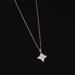 Eleganza Gold Diamond Pendant Set with Chain - Image 3