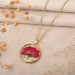 Anti-Tarnish Golden Petals Statement pendant - Image 3
