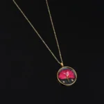 Anti-Tarnish Golden Petals Statement pendant - Image 2