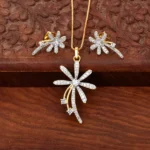 Eleganza Gold Diamond Pendant Set with Chain