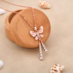Rosy Butterfly Radiance Necklace