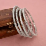 Single Line Zircon Bangles Pack of 4