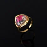 Anti-Tarnish PetalGlow Handcrafted Gold Plated Adjustable Ring - Image 3