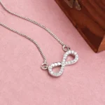 Silver Plated Infinity Heart Pendant with Chain - Image 4