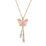 Rosy Butterfly Radiance Necklace - Image 3
