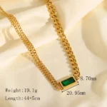 Anti-Tarnish Emerald Elan Gold Plated Necklace - Image 5
