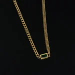 Anti-Tarnish Emerald Elan Gold Plated Necklace - Image 3