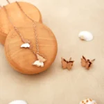 Aurora Butterfly Rose Necklace - Image 3